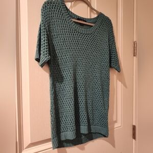 August Silk - silk crochet open weave sweater top EUC. No flaws!